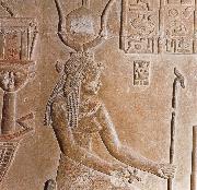 unknow artist Kleopatra VII. ,Relief,Dendera,Agypten painting